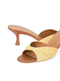 Brigitte 55MM Raffia Slip-On Sandals