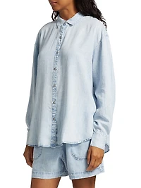 Denim Oversized Button-Front Shirt