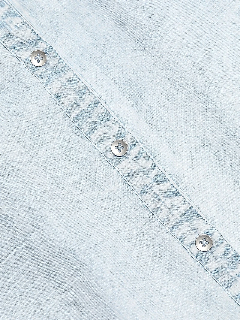 Denim Oversized Button-Front Shirt