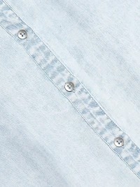 Denim Oversized Button-Front Shirt