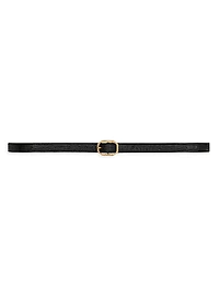Frame Thin Belt Crocodile-Embossed Leather