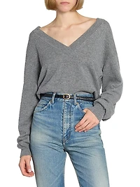 Frame Thin Belt Crocodile-Embossed Leather