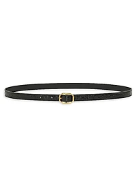 Frame Thin Belt Crocodile-Embossed Leather