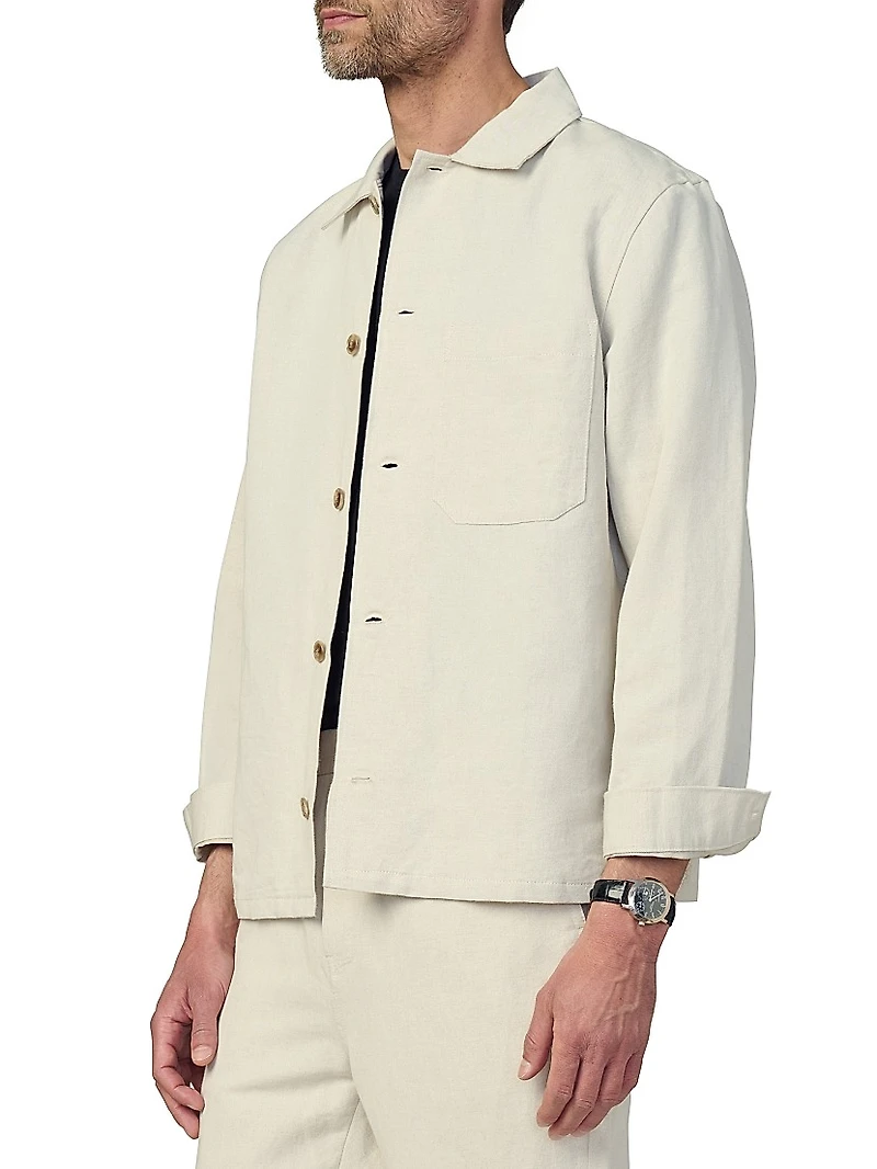 Linen-Cotton Shirt Jacket