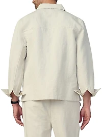 Linen-Cotton Shirt Jacket