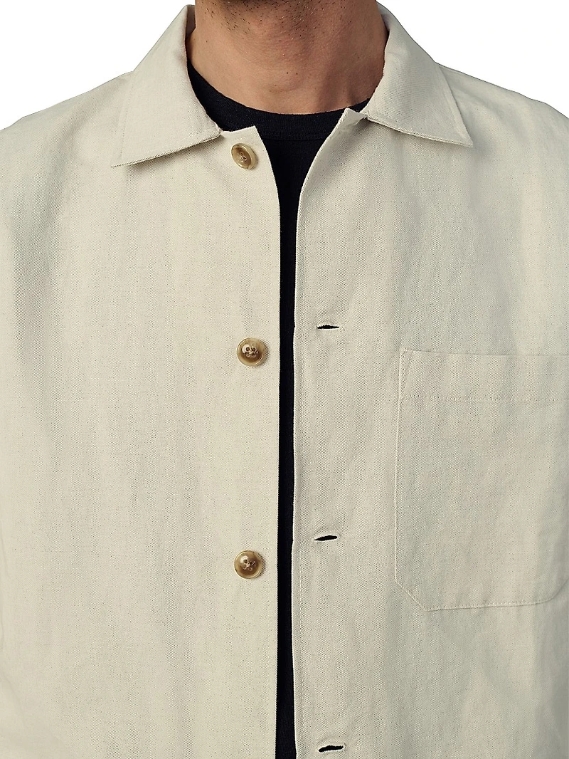 Linen-Cotton Shirt Jacket