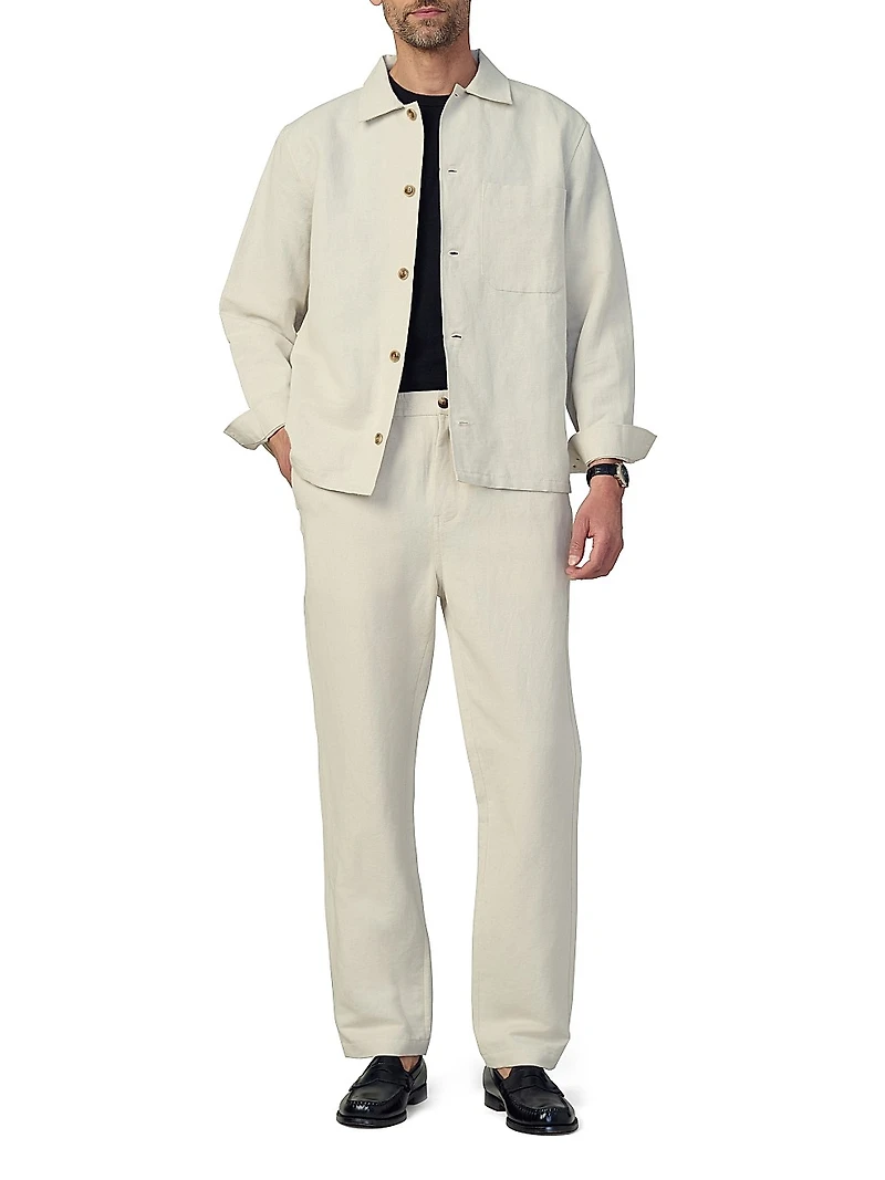 Linen-Cotton Shirt Jacket
