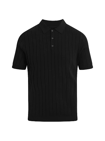 Guy Rib-Knit Polo Sweater