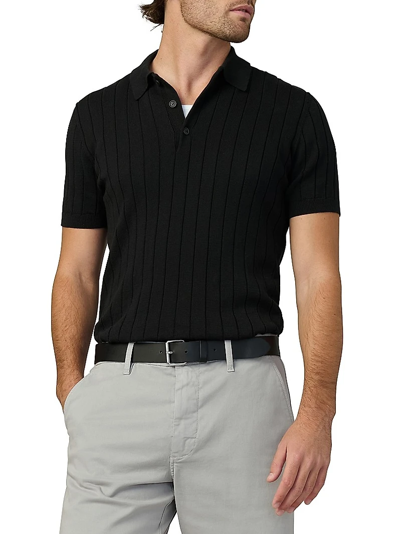 Guy Rib-Knit Polo Sweater