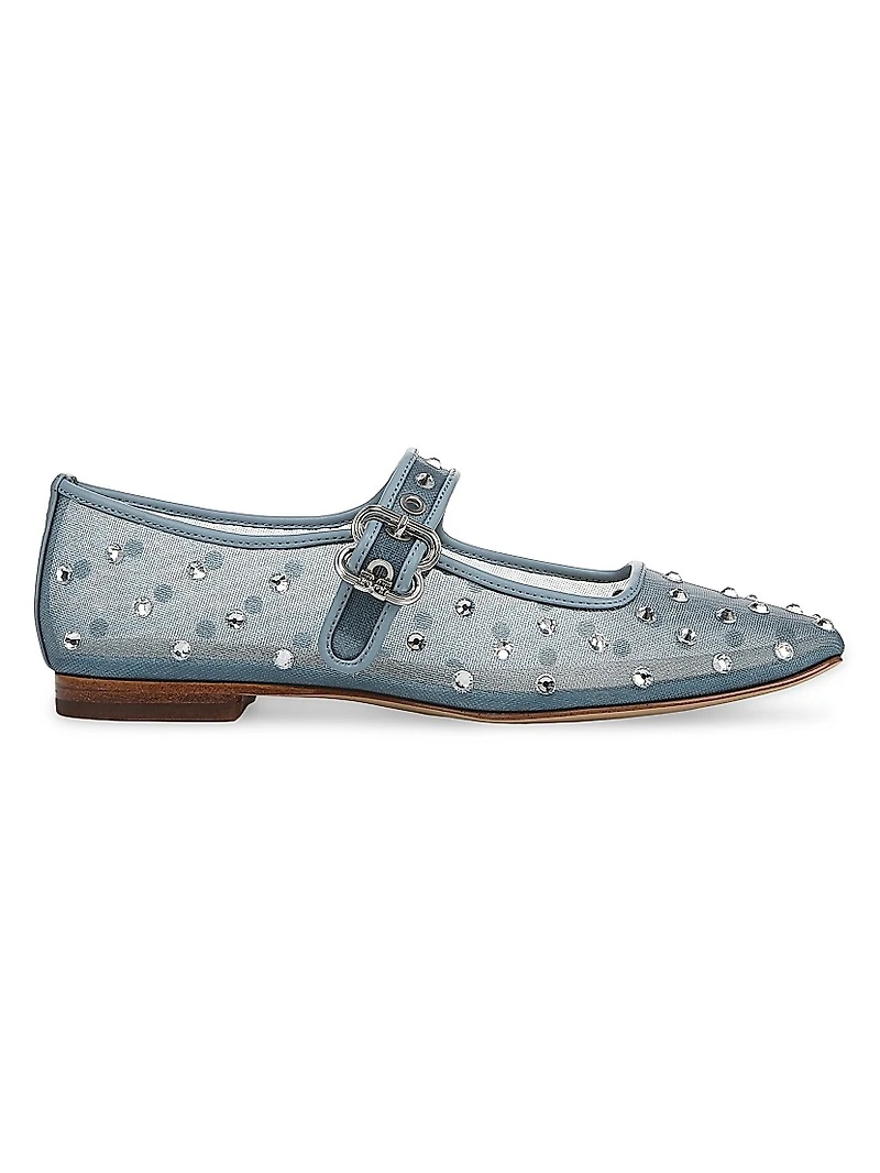 Michaela Rhinestone Embellished Mesh Mary Janes