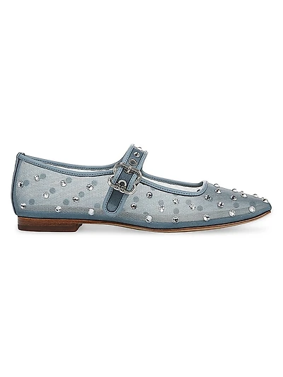Michaela Rhinestone Embellished Mesh Mary Janes