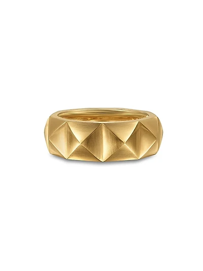 Pyramid Band Ring 18K Yellow Gold, 8MM