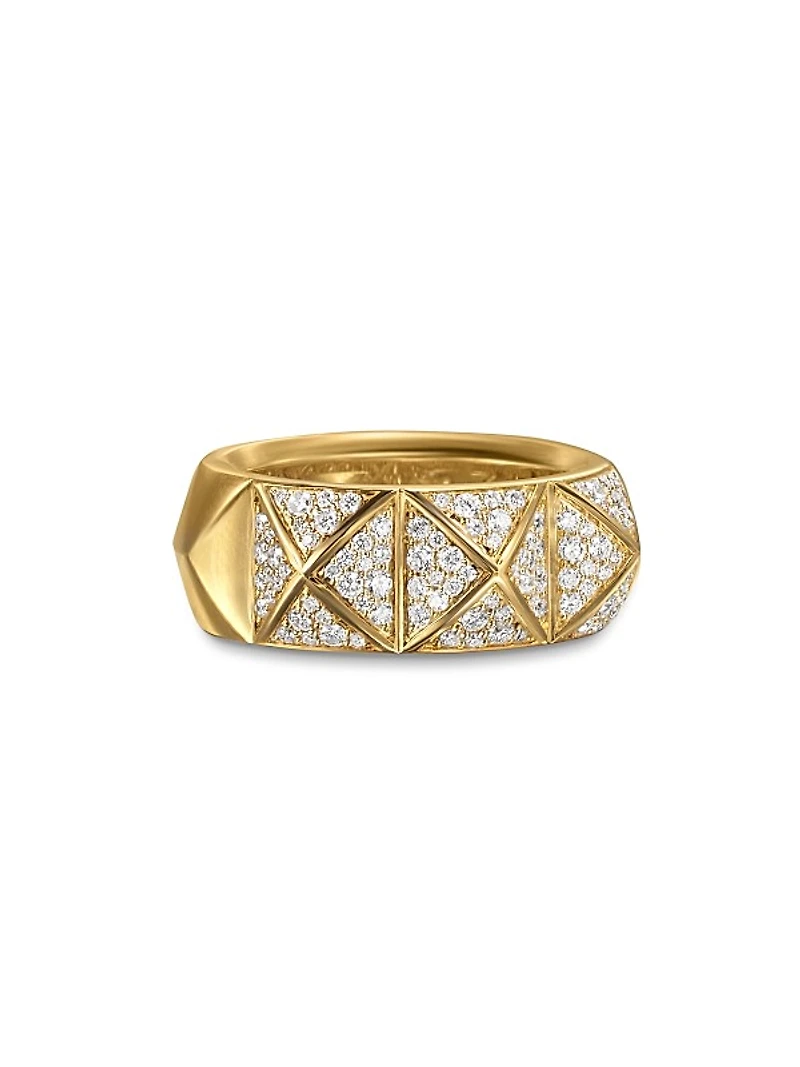 Pyramid Band Ring in 18K Yellow Gold