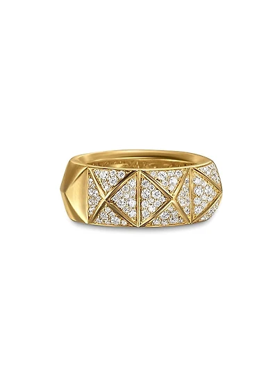 Pyramid Band Ring in 18K Yellow Gold