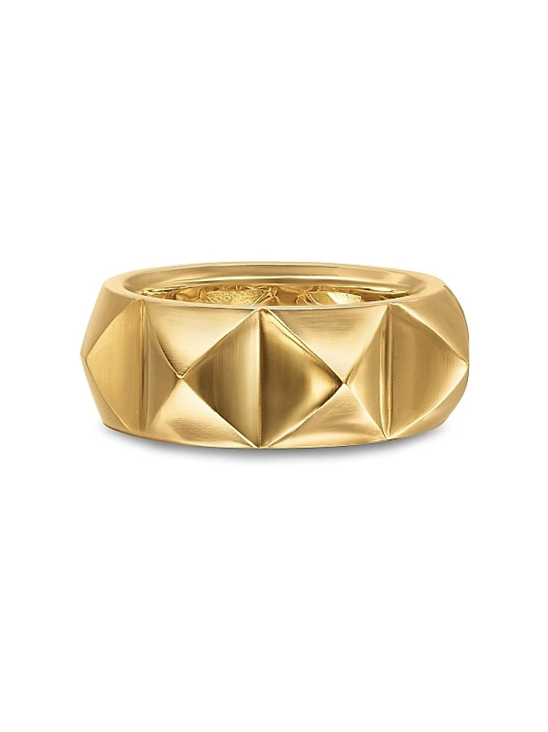 Pyramid Band Ring in 18K Yellow Gold, 9MM