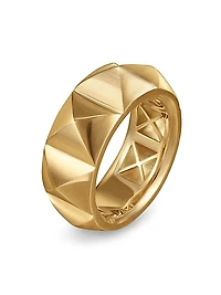 Pyramid Band Ring in 18K Yellow Gold, 9MM