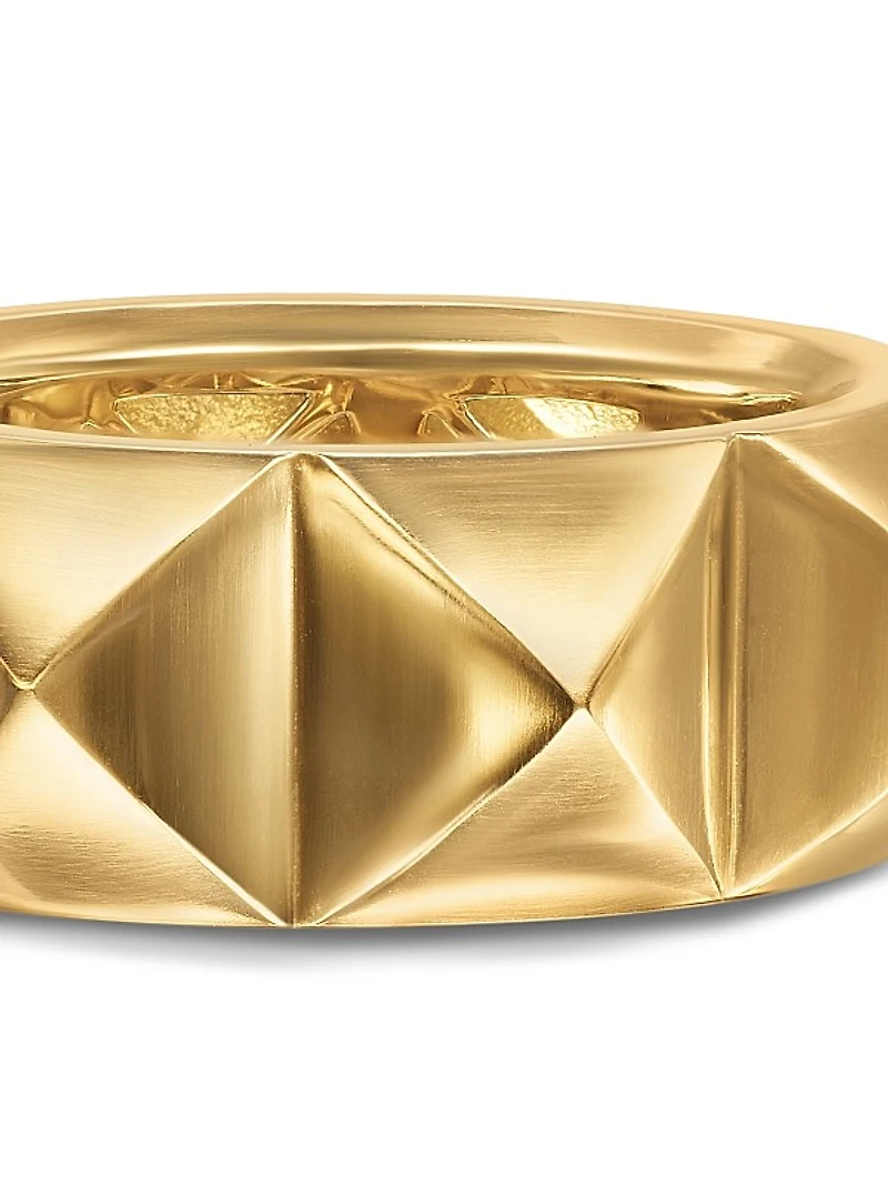 Pyramid Band Ring in 18K Yellow Gold, 9MM