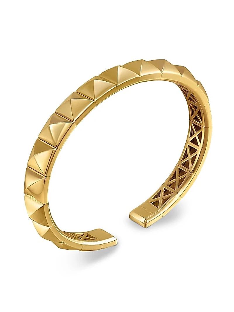 Pyramid Cuff Bracelet in 18K Yellow Gold, 8MM