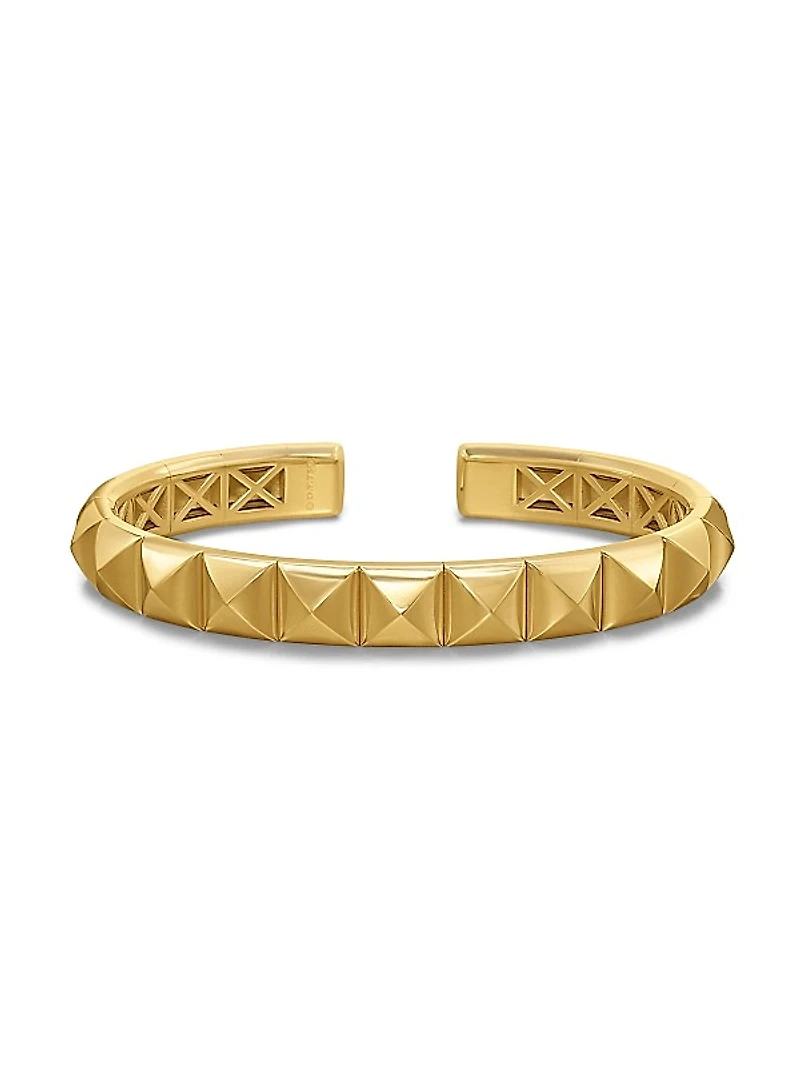 Pyramid Cuff Bracelet in 18K Yellow Gold, 8MM