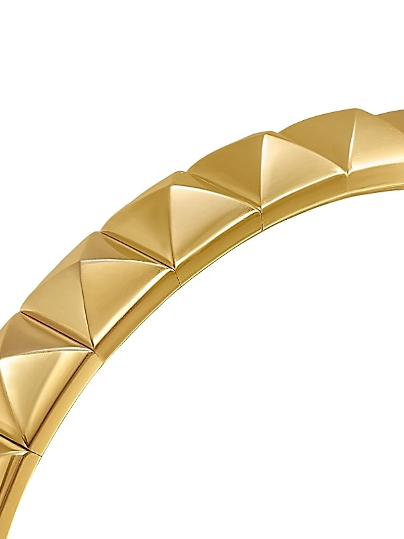 Pyramid Cuff Bracelet in 18K Yellow Gold, 8MM