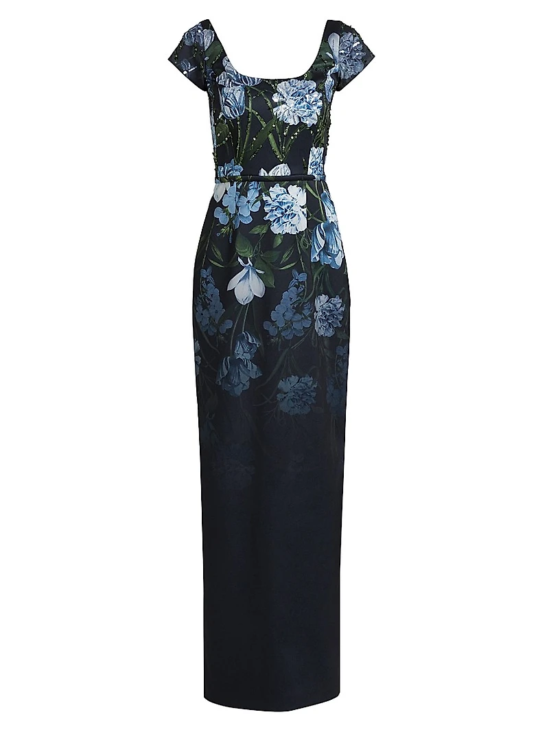 Grace Sequined Floral Column Gown