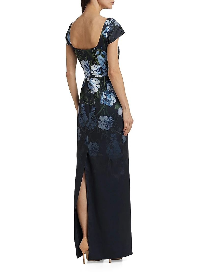 Grace Sequined Floral Column Gown