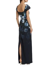 Grace Sequined Floral Column Gown