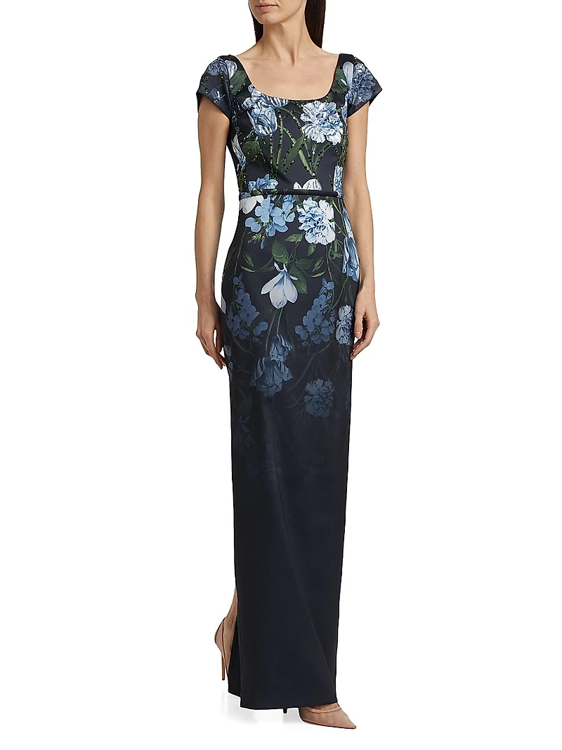 Grace Sequined Floral Column Gown