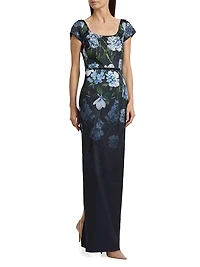 Grace Sequined Floral Column Gown