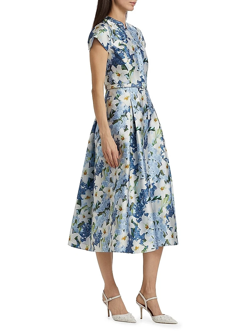 Martine Floral Mikado Midi-Dress