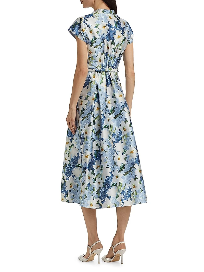 Martine Floral Mikado Midi-Dress