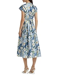 Martine Floral Mikado Midi-Dress