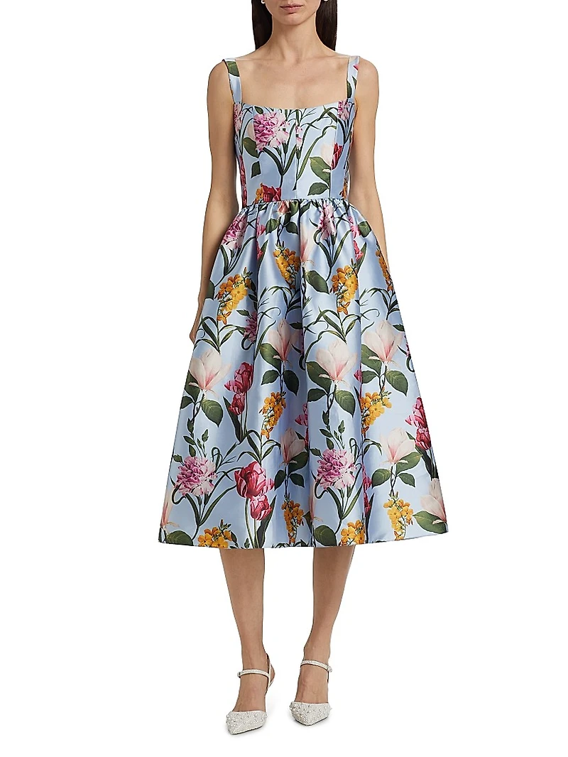 Olena Floral Midi-Dress