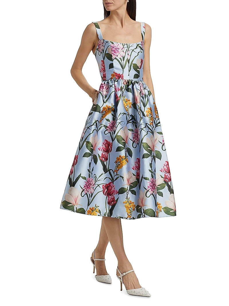 Olena Floral Midi-Dress