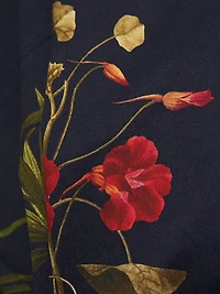 Magnolia Floral Puff-Sleeve Cocktail Dress