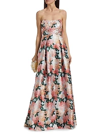 Giovanna Sequined Strapless Gown