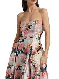 Giovanna Sequined Strapless Gown