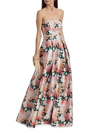 Giovanna Sequined Strapless Gown