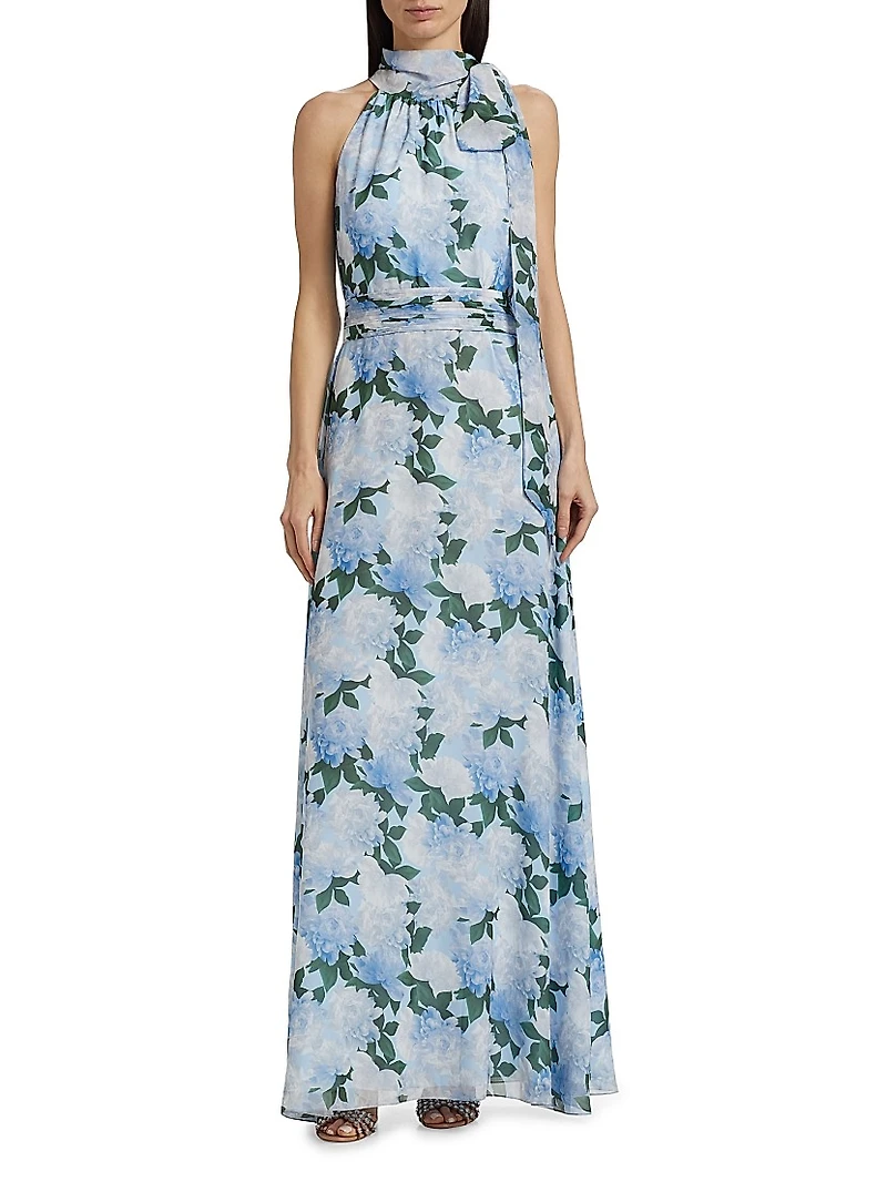 Kayla Floral Halterneck Gown