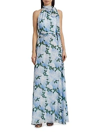Kayla Floral Halterneck Gown