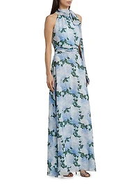 Kayla Floral Halterneck Gown