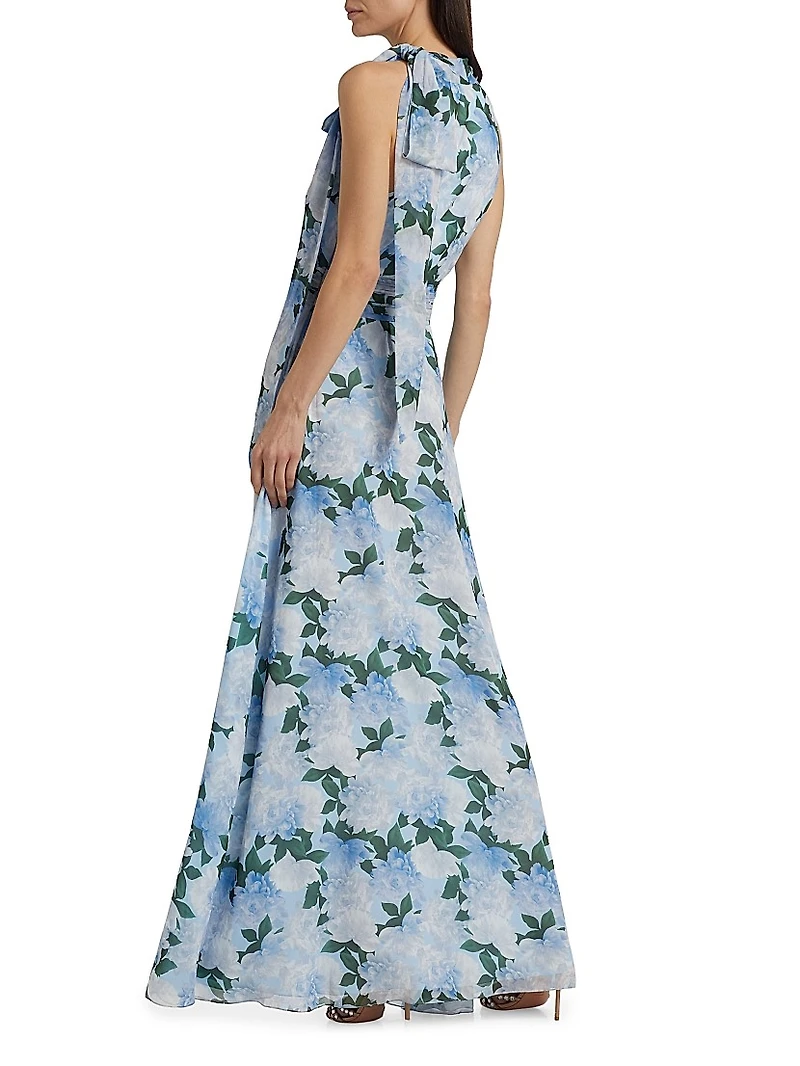 Kayla Floral Halterneck Gown