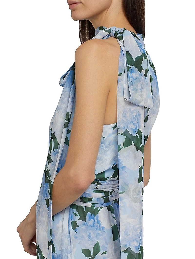 Kayla Floral Halterneck Gown