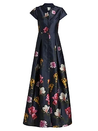 Marta Floral Satin A-line Gown