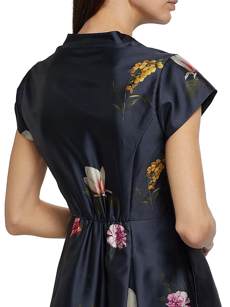 Marta Floral Satin A-line Gown