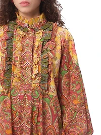 Short Dress in Voyage Imaginaire Cashmere Muslin