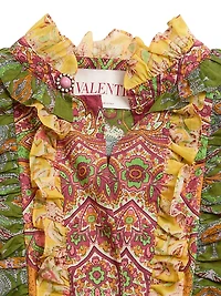 Short Dress in Voyage Imaginaire Cashmere Muslin