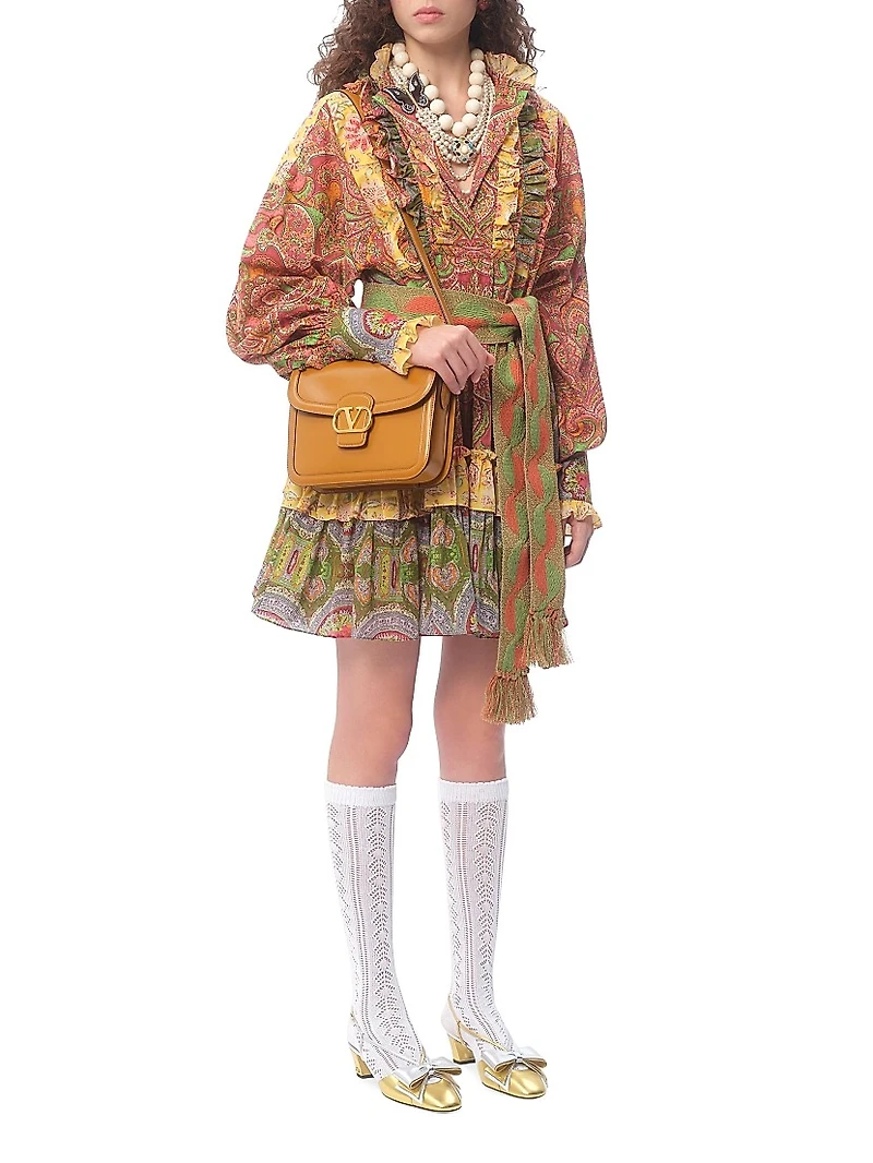 Short Dress in Voyage Imaginaire Cashmere Muslin