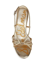 Cressa 45MM Metallic Leather Strappy Slingbacks