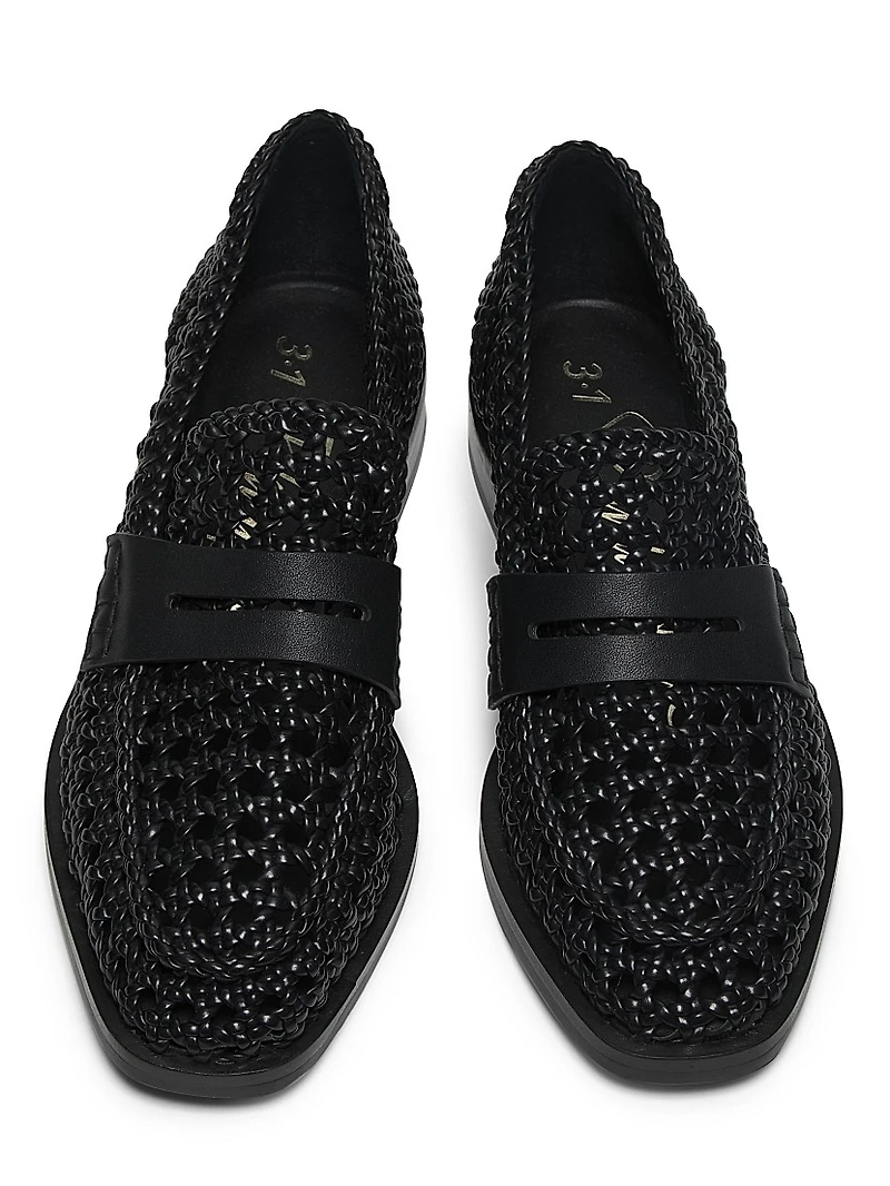 Alexa Macramé Woven Penny Loafers